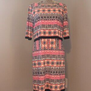 Eliza J White, Blue and Pink Dress